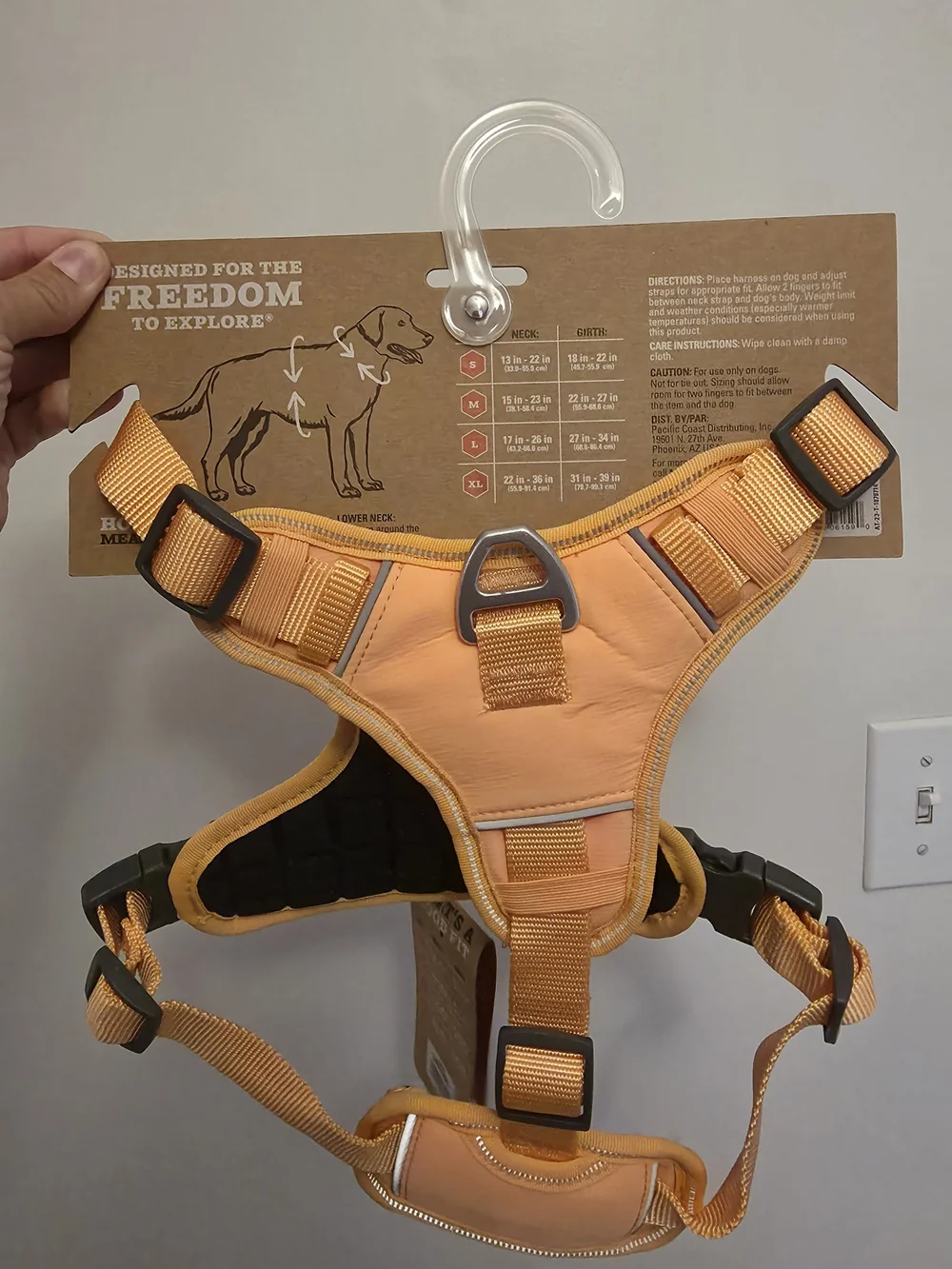 Arcadia Trail Quick-Dry Dog Harness - Peach (Medium)